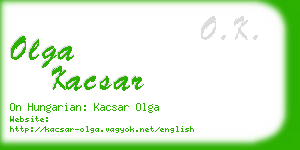 olga kacsar business card